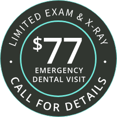$77 Emergency Dental visit banner stamp